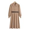 Spring New Women's Knitwear Solid Color Slim Fit Fashion All Match Dress