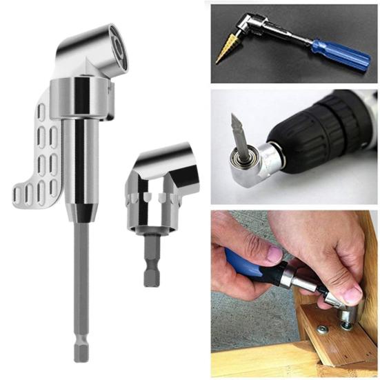 Угловой адаптер для электрической дрели, насадка для сверлильного станка с резьбой 105 градусов, 1/4, 3/8, 1/2 дюйма, с поворотным на 360 градусов комплектом торцевых ключей.