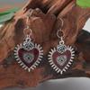 Junyi Gothic Punk Rose Heart Devil's Eye Drip Oil Christmas Earrings