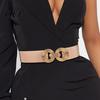 Stretchy Waist Belt for Slimming Effect 75cm Women's Elastic Belt, Wide Stretch Fashionable with Band Geometric Metal Buckle, Dress Corset Accessory