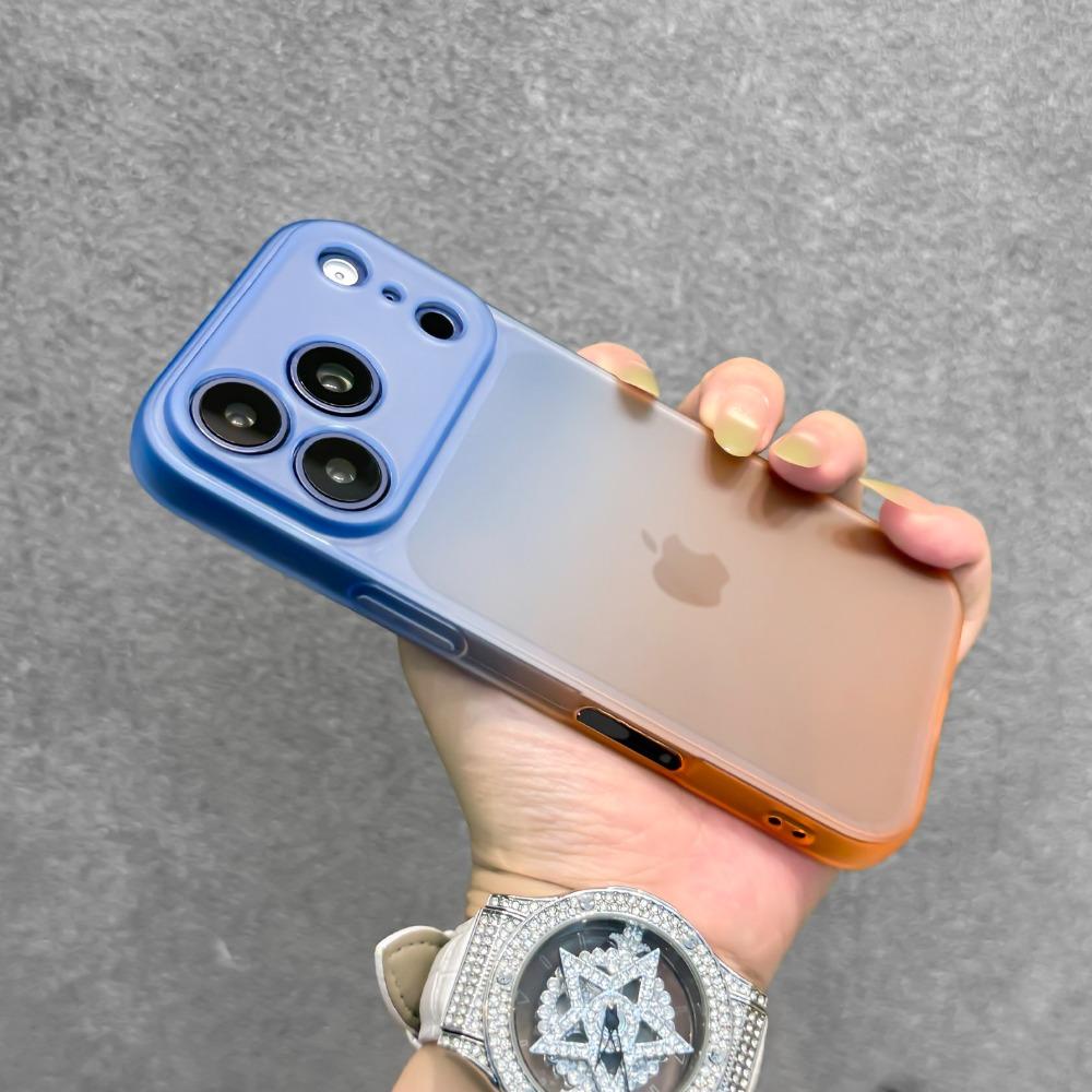 Ультратонкий Мягкий ТПУ Чехол Градиентного Цвета Для iPhone 17 16 15 14 13 Pro Max Тонкий Матовый Силиконовый Двухцветный Ударопрочный 17Pro Новый Чехол