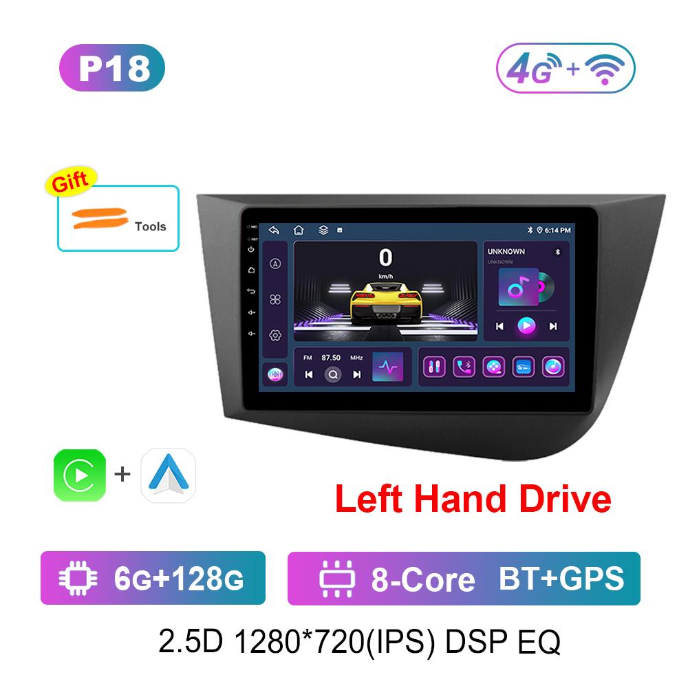 9-дюймовый леворульный GPS-навигатор Android OS для Seat Leon 2 2005 - 2012 4G DSP стерео автомобильное радио мультимедийный плеер WiFi BT