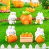 Cartoon Kawaii Carrot Rabbit Figurines Cute Resin Handmade Landscape Ornaments Realistic Mini Decoration Accessories Gifts