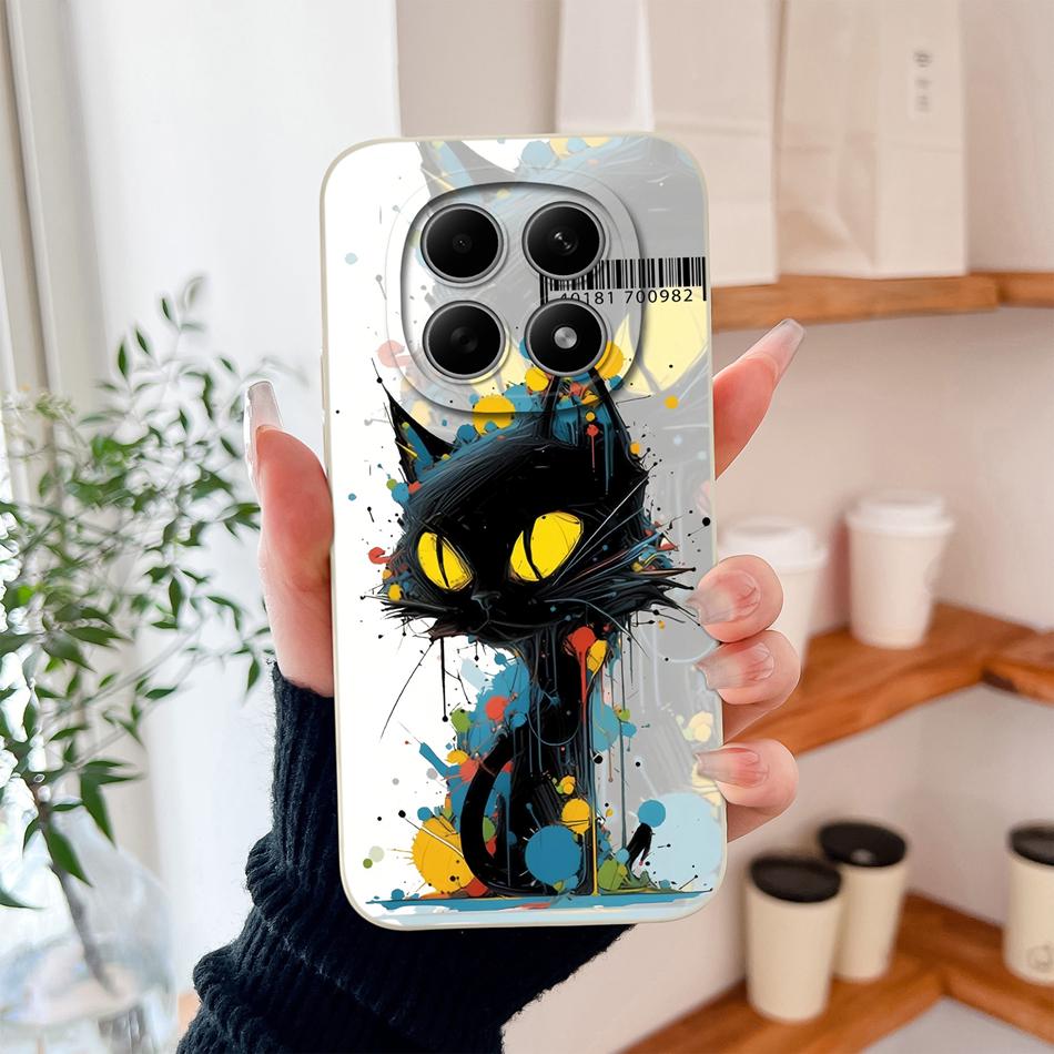 Чехол для Poco M8 Pro Милый дизайн Ударопрочный Защита для телефона Мягкий Жидкий Силикон Высокое качество Задняя крышка Для Poco M 8 M8Pro Capa