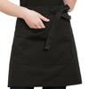 Unisex Waterproof Half Apron with Pocket Waitress Chef Waist Apron Resistant Restaurant Cafe Lace-up Short Apron