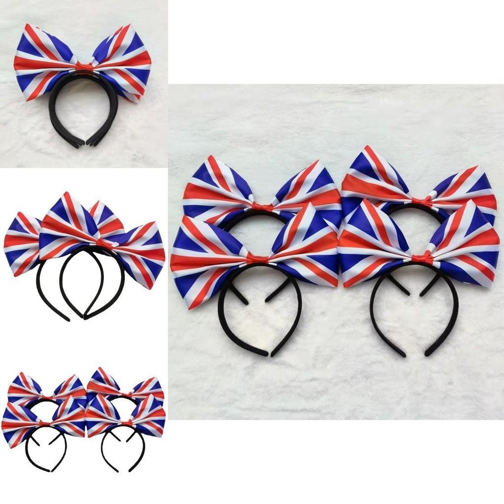 Eye-catching Union Jack Hairband Alice Headband With Large Bow Tie For Patriotic Celebrations