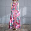 Sleeveless Plus Size Cotton Vintage Floral New In Dresses for Women Casual Loose Long Summer Dress