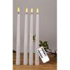 4 or 6 Pieces Remote Control White Flameless LED Taper Candles,Christmas Flickering Yellow Light Battery Power Decorative Candle