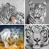 DIY 5D алмазная живопись животное горный хрусталь картина полная алмазная вышивка мозаика подарок белый тигр набор для вышивки крестиком домашний декор