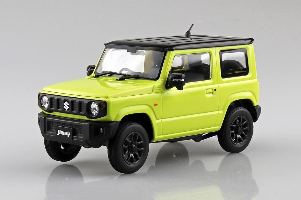 Aoshima Bunka Kyozaisha Rakupla Snap Car Series JB64 Jimny 2018 Kinetic Yellow Пластиковая модель 1/24 № 03-KY с цветовой кодировкой (Машина)