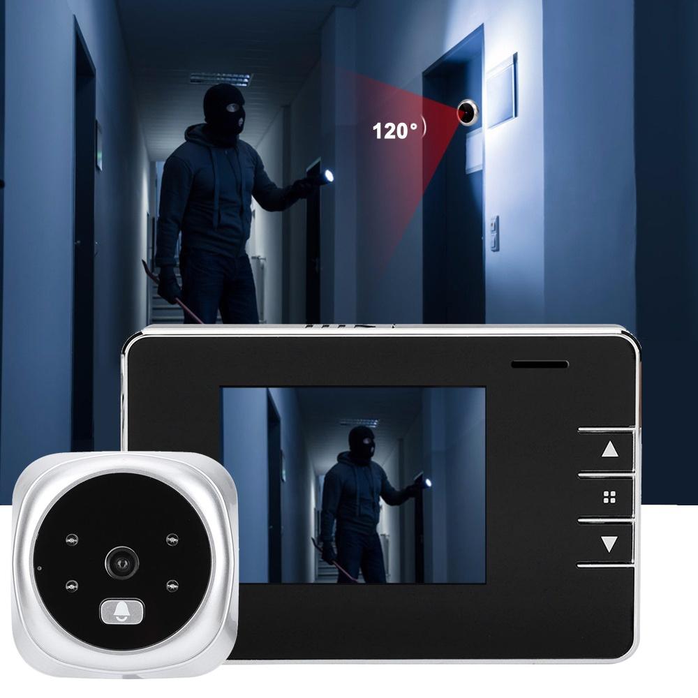 Большой экран 2,8-дюймовый HD-цветной ЖК-экран. Домашний умный дверной звонок, беспроводной видеодверной звонок. Светодиодный индикатор ночного видения. Камера безопасности. Электронный дверной телезритель.