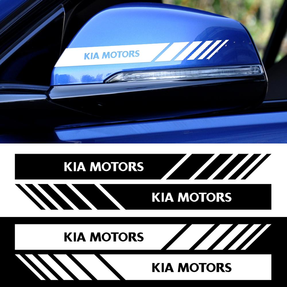 cqgntp1 2PCS Car Rearview Mirror Sticker Decoration For KIA Sportage Ceed Sorento Cerato Optima Picanto Rio Niro Soul Auto Accessories