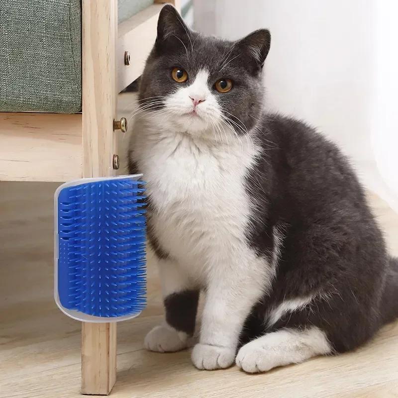 Cat corner brush comb, cat massage grooming, cat arch-shaped plastic self-cleaning scratching board product
