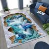 3D коврик для пола в виде морского пляжа с эффектом иллюзии, нескользящий коврик для гостиной с визуальным эффектом дельфинов и кораллов.