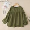 Женская повседневная свободная блузка с круглым вырезом и рукавами девять четвертей