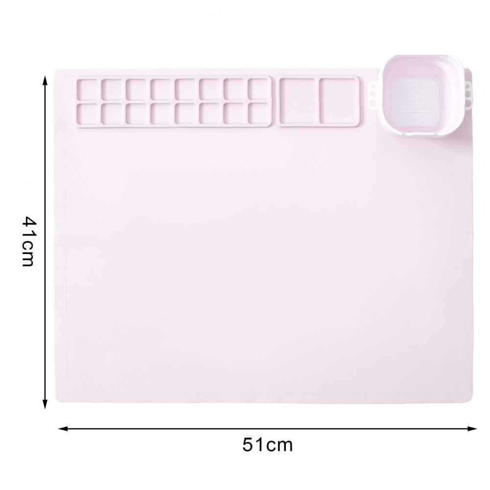 Artist Silicone Craft Mat with Collapsible Cup Non-Stick Surface Easy Maintenance Portable DIY Folding Painting Mat Silicone Pad