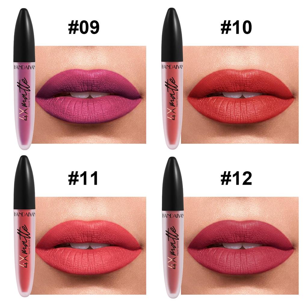 HANDAIYAN Matte Waterproof Lip Gloss Sexy Lipgloss Liquid Lipstick Nude Pink Purple Makeup Long Lasting Tinted Lip Glaze