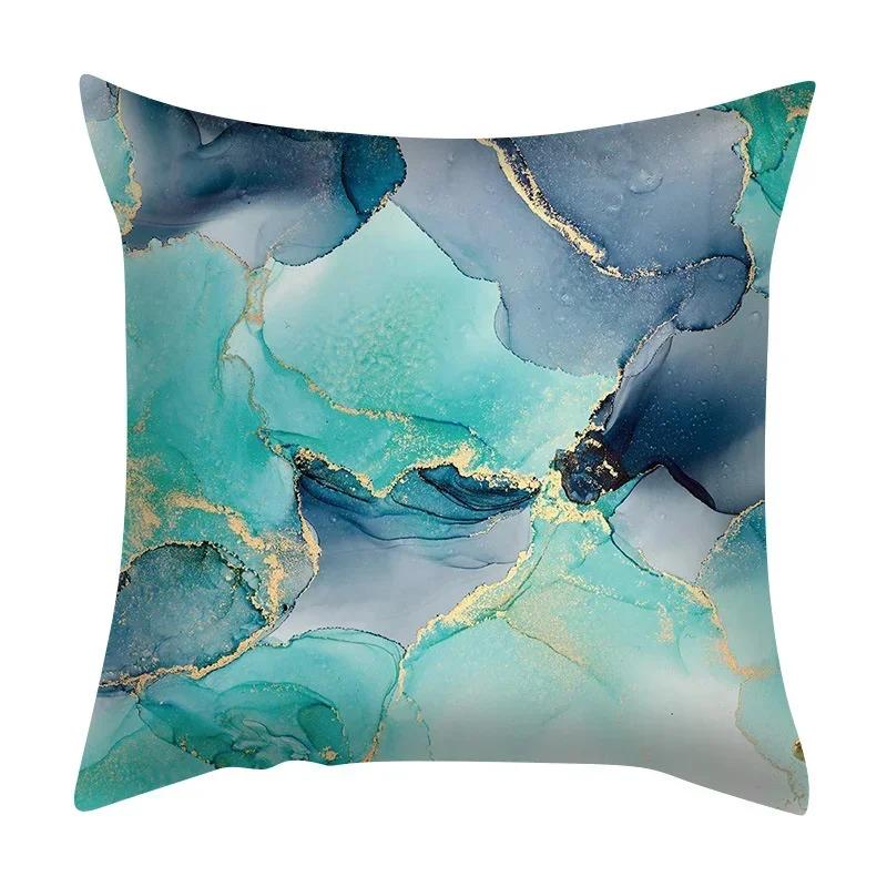 Чехол для подушки с мраморной текстурой, фиолетовая цветная полосатая наволочка с принтом в виде скалы, декор для гостиной и дома