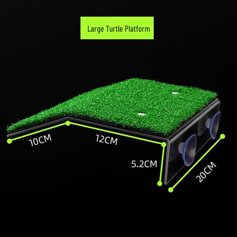 Popular Turtle Basking Platform: Simulated Lawn Ladder for Climbing, Floating Sunbathing Island, and Aquarium Landscaping.