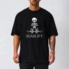 Human Skeleton Deadlift Barbell Gym Clothing Men Fitness Oversized Loose T-Shirt Mesh Quick Dry Short Sleeved Bodybuilding Shirt