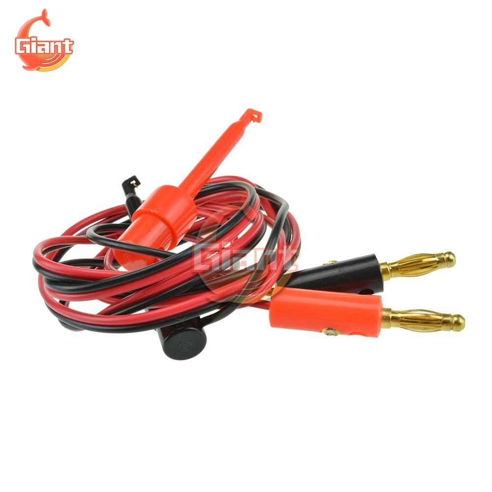 1Pair 0.9M Banana Plug with Test Hook Clip Probe Hi-end Copper Right Angle/90 Degree Screw Type Speaker Cable Connector