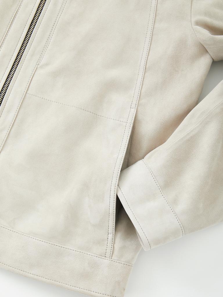 Ikalook Stand Collar Suede Lambskin Jacket Cljp116