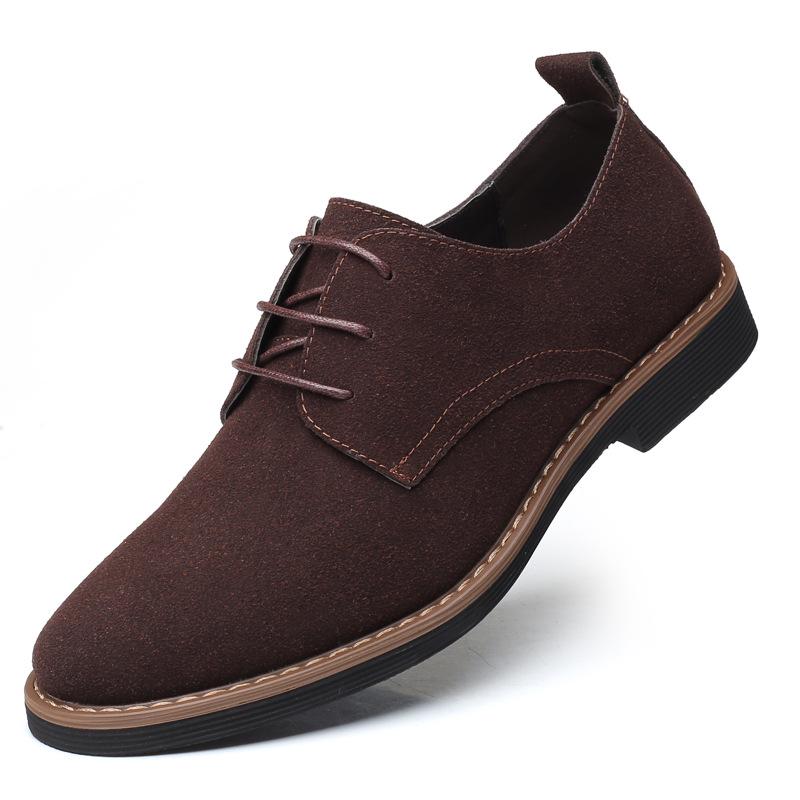 High Quality Suede Leather Soft Shoes Men Loafers Oxfords Casual Male Formal Shoes Spring Lace-Up Style Men's Shoes Uik89