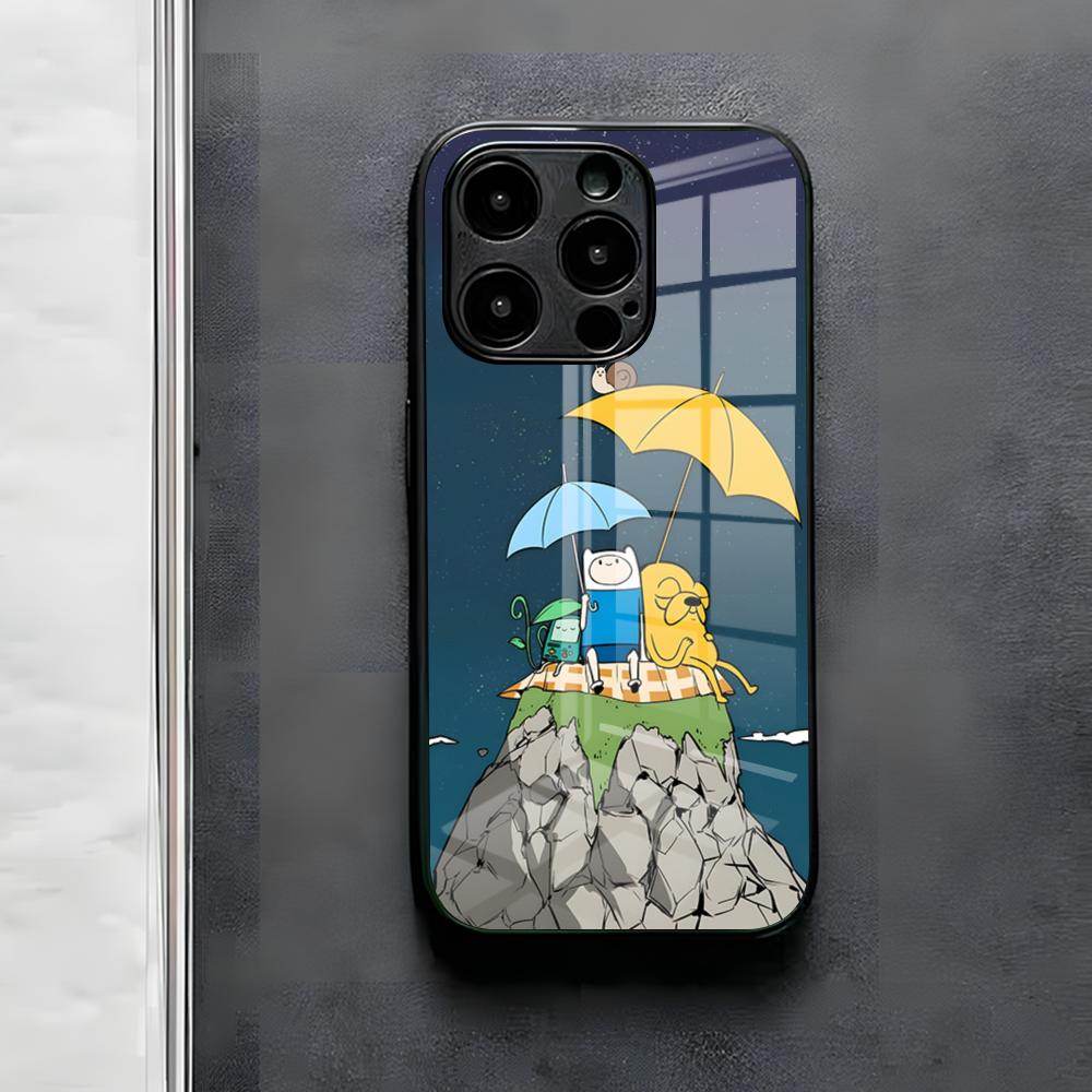 A-AdventureS Cartoon-T-Time-AT Phone Case For IPhone 17 Air 16 E Pro Max 15 14 13 Mini 12 Pro 11 Max Plus Black Glass Cover
