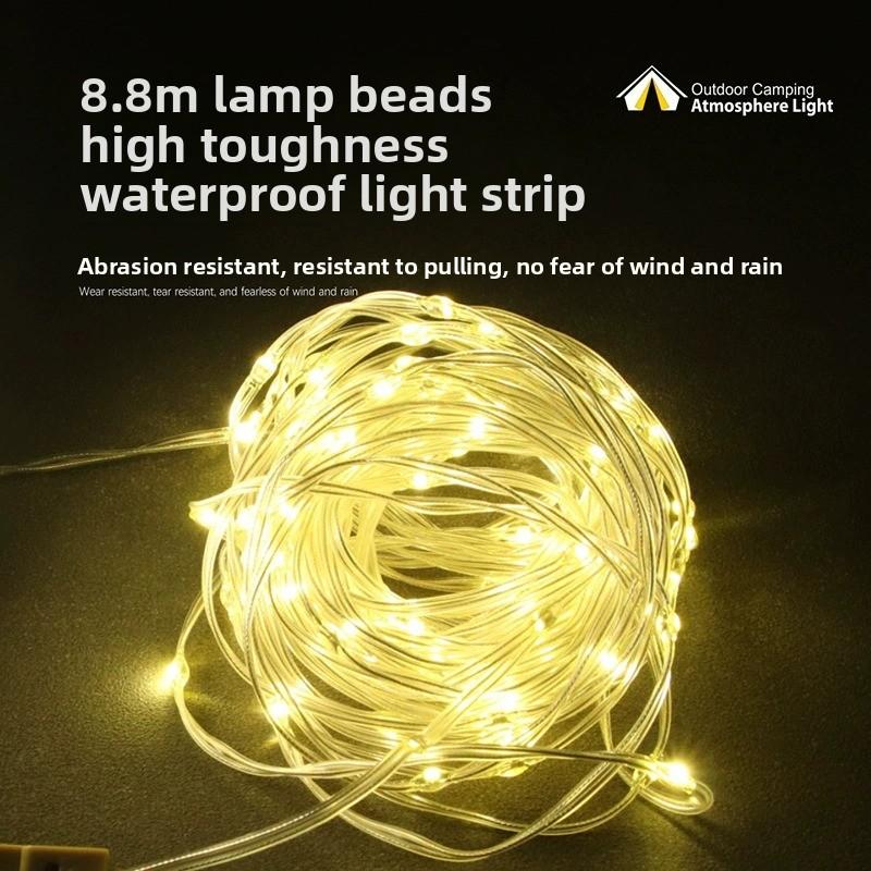 Lámpara LED portátil para camping, luz de ambiente recargable para exteriores e iluminación de tienda