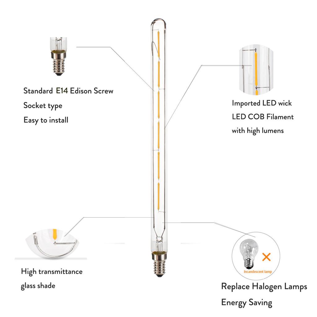 E14 SES 6W T20 Винтажные ретро светодиодные лампы накаливания теплый белый 220В лампа ST195