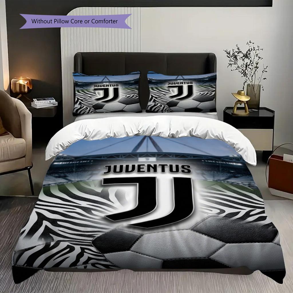Juventus Zebra Soccer Passion Bedding (1 * duvet cover + 2 * pillowcase, without core) Duvet cover and pillowcase Bedding set Soft and comfortable