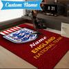 Custom Name England Football Crest Rug Game Carpet, Floor Mat for Bedroom Living Room Entryway Rug, Home Decor Idea Gift for Christmas birthday