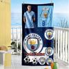 Manchester City Customizable Name Beach Towel High Absorbency & Quick-Dry Ideal for Travel Outdoor Swim Pool Yoga Surf Camping Hiking Gym Gift Holiday