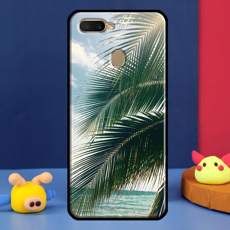 Летнее растение Пальма Зеленый Лист Алоха Для Oppo A54 A57 S A78 A58 A98 A5 A9 A91 A15 A16 A17 A52 A72 A76 A96 A74 A94 A77 Чехол для Телефона