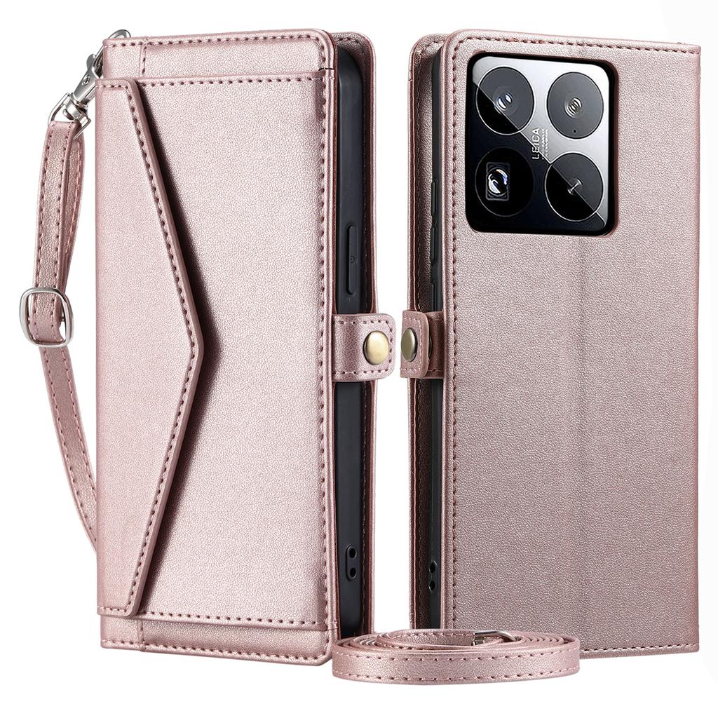 For Xiaomi 15 Pro Leather Case Wallet Stand Phone Cover with Straps