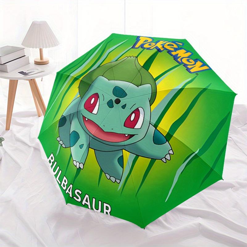 1pc Pokemon Bulbasaur Automatic Open/Close Umbrella Folding Umbrella, 8-Rib Sturdy Bones201