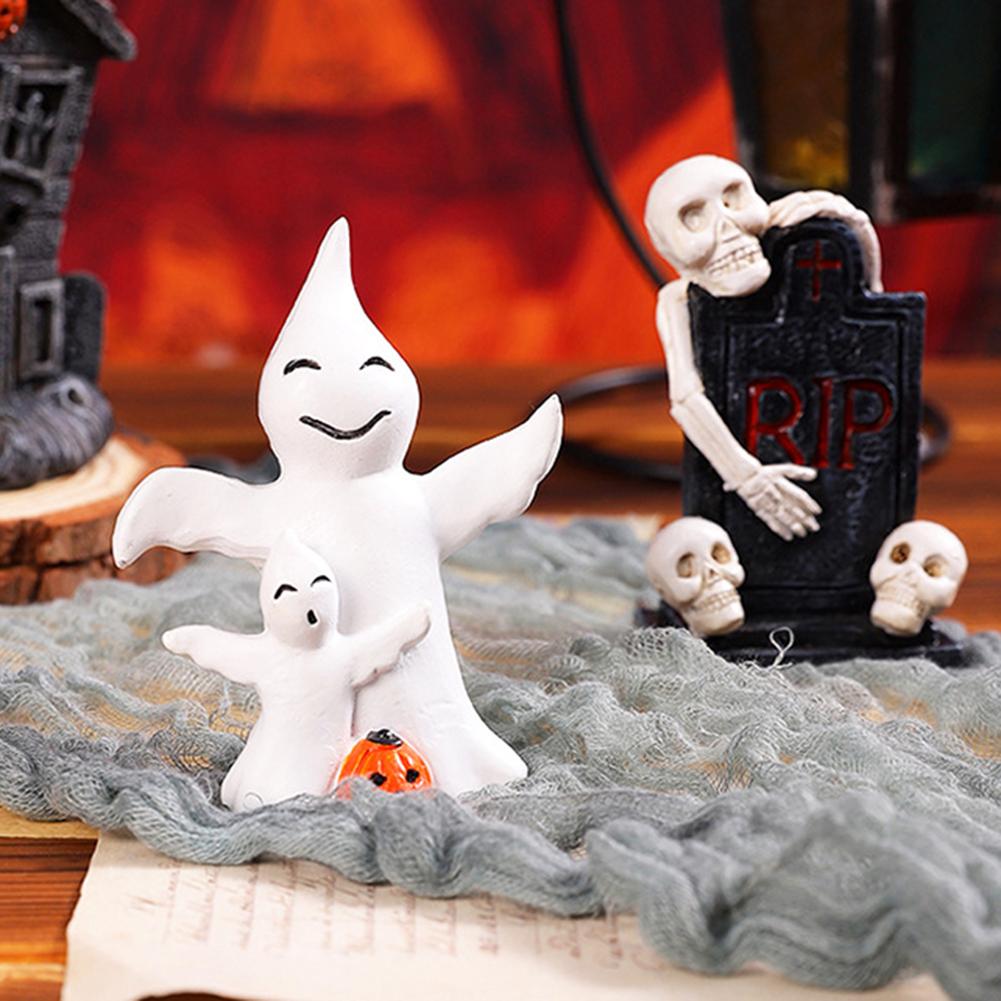 Хэллоуин Ужас Фигурка Привидения Смола Микро Череп Привидение Пейзаж Износостойкое Украшение Скелет Привидения для Дома Офиса