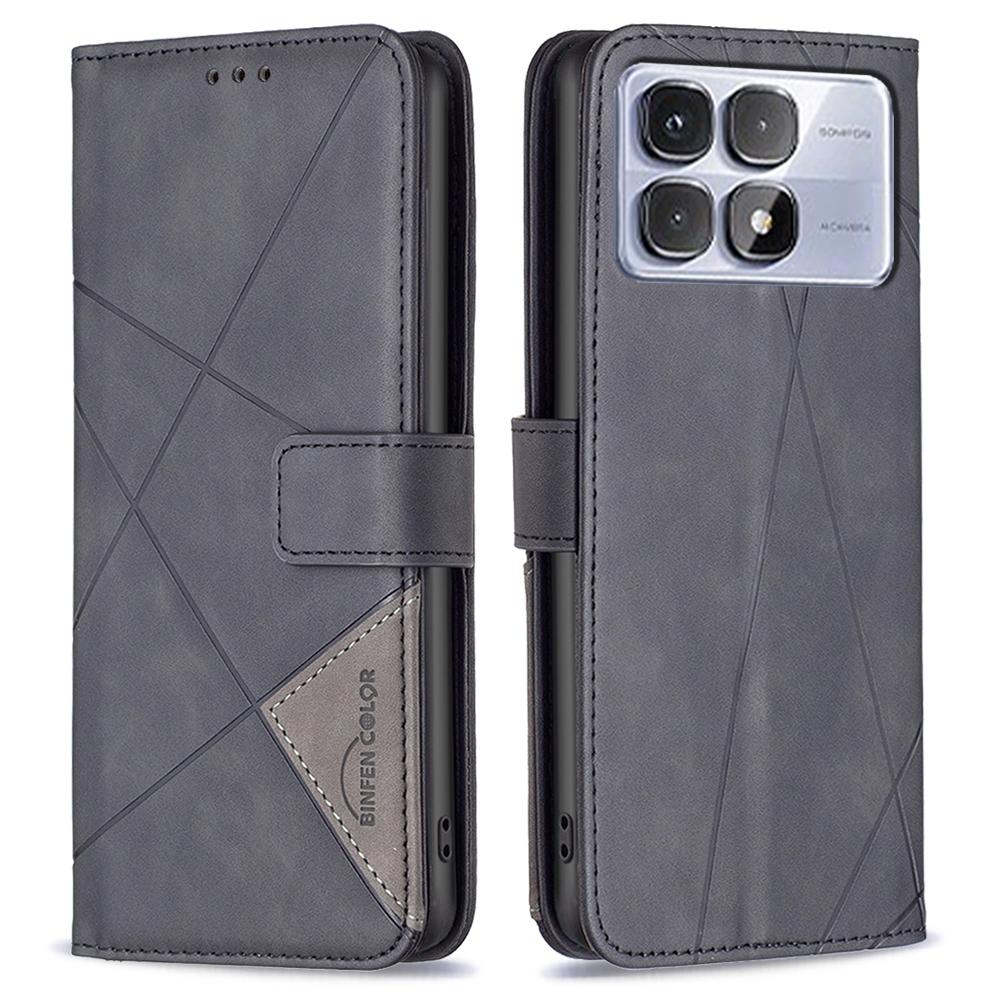 For Xiaomi Redmi K70 Ultra Phone Cases Wallet Stand Geometry Imprint Leather Cover