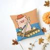 Cartoon LLulu Pig Pink Cushion Cover Iceland Washable Linen Soft  for Daily Sofa Bed Home Room Decor
