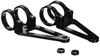 POSH FAITH Machined Horizon Long Headlight Clamp for 41mm Fork Stay, 2-Circle Type, Diameter, Black, 030049-06