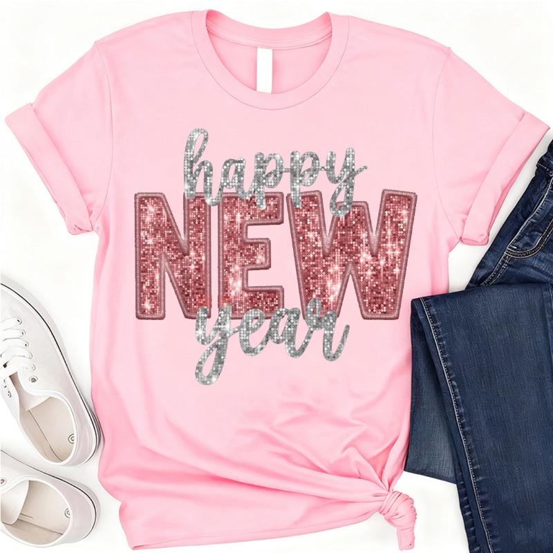 Happy New Year 2026 New Years Eve Party Countdown Family TShirt Short Sleeve Cotton Top All Seasons Quality Casual Fashion Tee