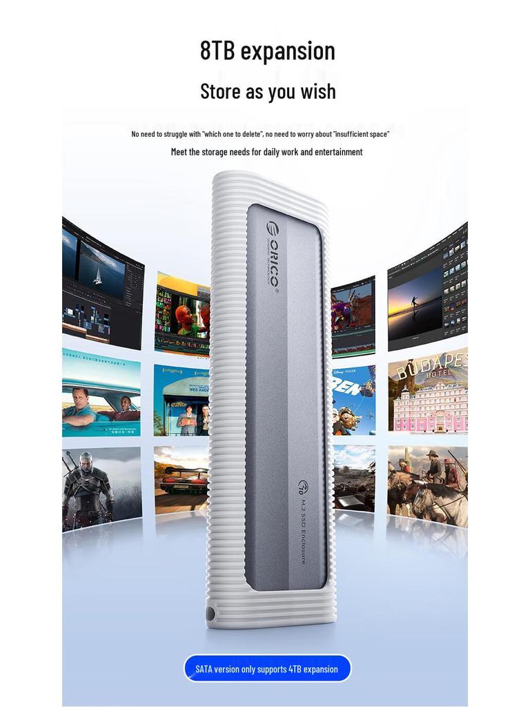 Orico NVMe M.2 SSD Box, Type-C 3.2 External Drive Enclosure.