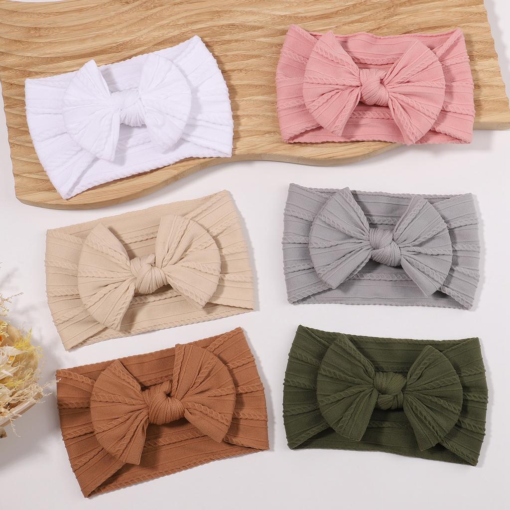 Детская повязка на голову, Эластичная повязка с широким краем и бантом