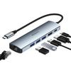 USB C Hub Multiport KOZYC 6 IN 1 USB C To HDMI 1 HDMI 1Gbps RJ45 3 USB 100W PD Compatible with MacBook Samsung Galaxy Adapter, Dock, 2.0, Ethernet,