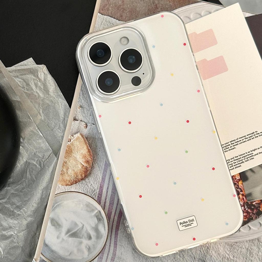 Цветной чехол в горошек для iPhone 15 iPhone 16 Pro Max