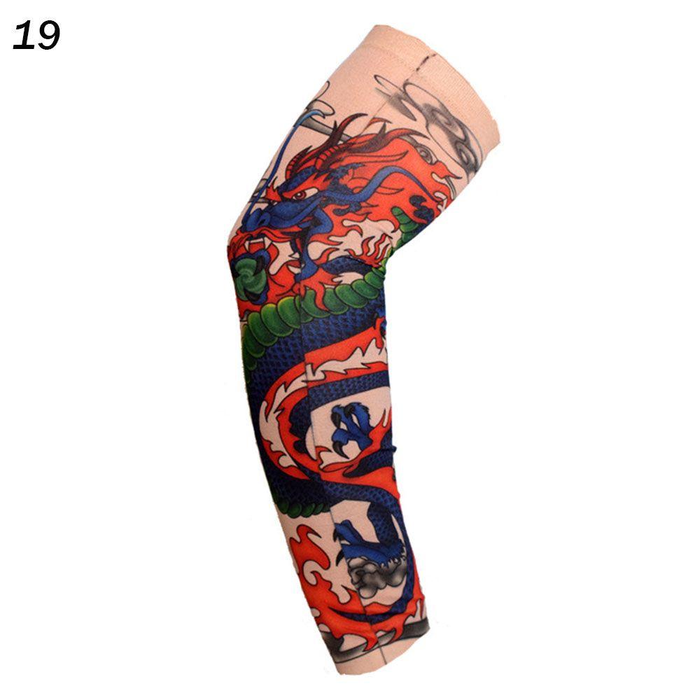 Sport Basketball UV Protection Sun Protection Tattoo Arm Sleeves Arm Cover Flower Arm Sleeves