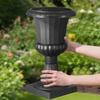 Plastic Urn Planters, 25 x 42 cm, 2 Pack Black Classic Flower Pots Front Porch Planters, Indoor & Outdoor Vase for Wedding, Party, Event, Home, Stage,