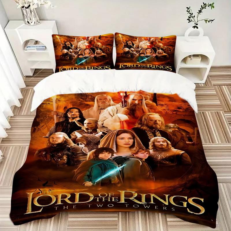 3pcs Lord of the Rings Duvet Cover Set (1 Duvet Cover + 2 Pillowcases, No Core) - Comfortable, And Breathable Bedroom Decoration yy251104062