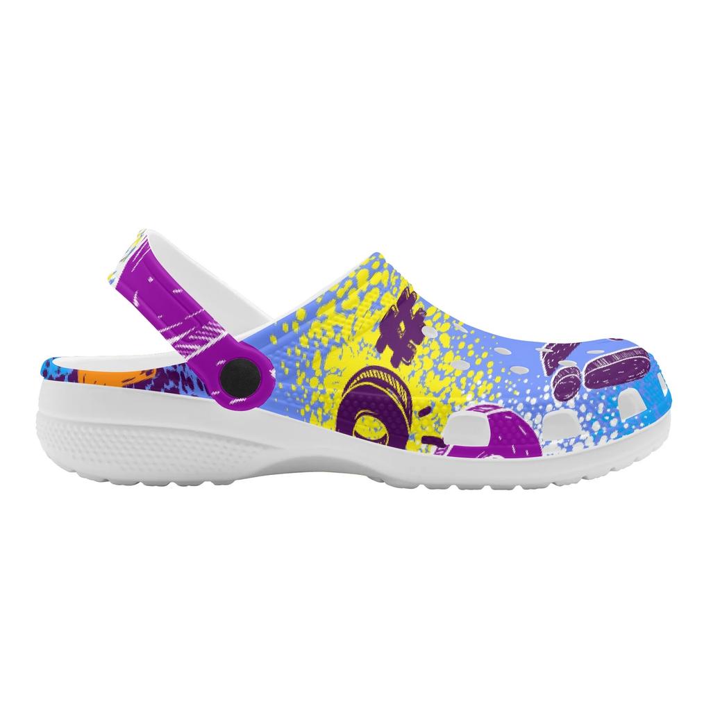 Breathable EVA Clogs Unisex Color Printed Lightweight Slip On Garden Shoes Beach Pool Bathroom Home Summer Wear Travel Shoes