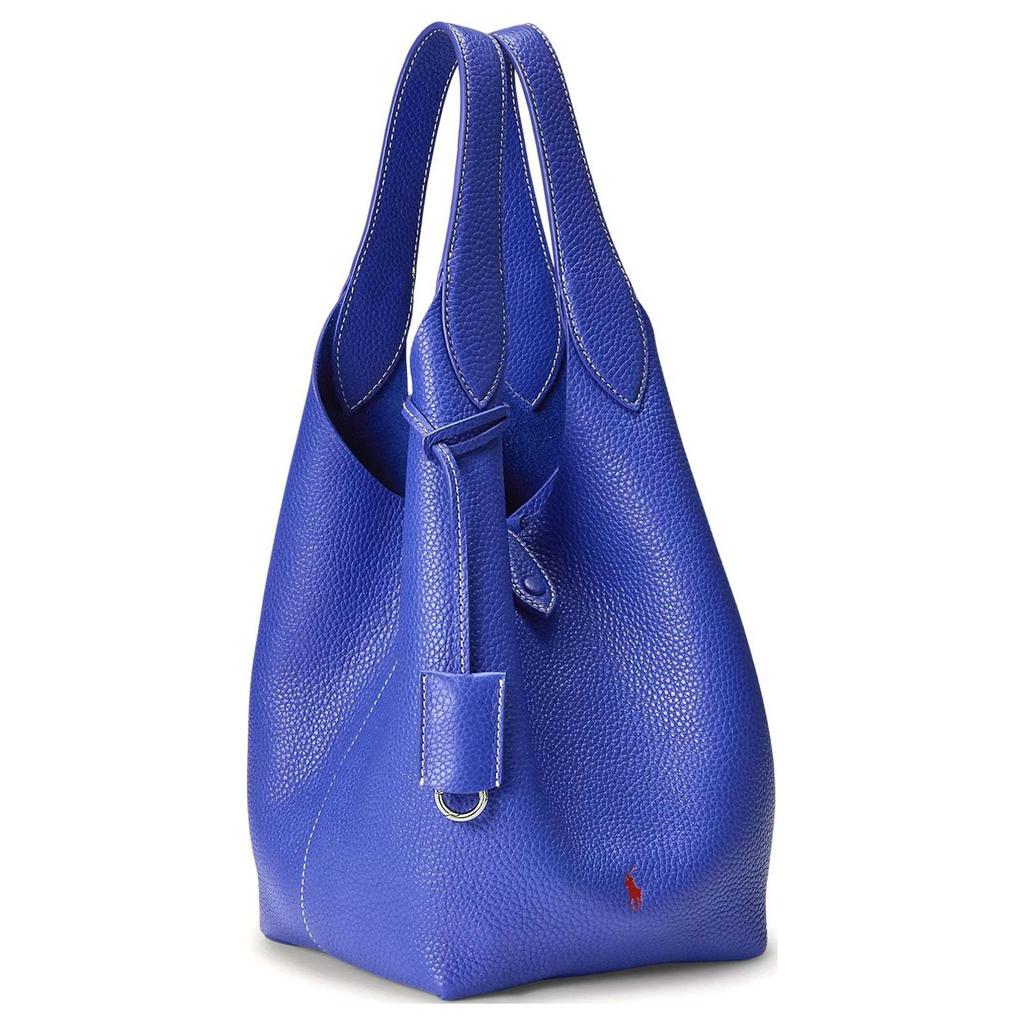 Polo Ralph Lauren Hammered Keychain Pendant Snap Closure Tote Bag Women tote bags Light-Blue 428938031009